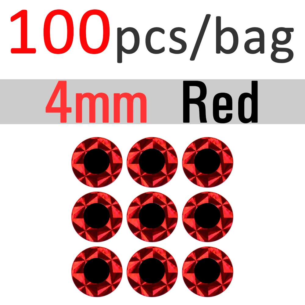 4mm Red 100pcs
