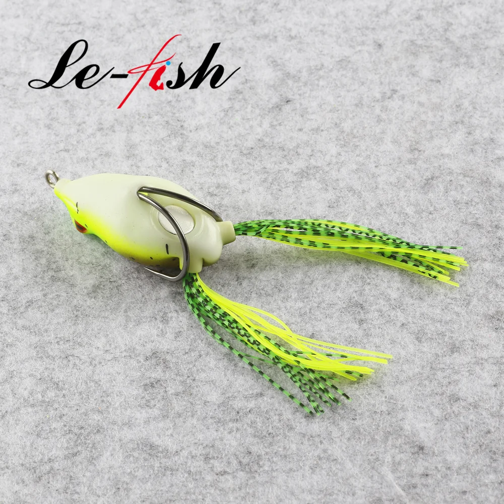 Le-fish-señuelo de pesca Artificial de rana suave, cebos de cabeza de serpiente, aparejos de pesca de lubina con caja de venta al por menor, 6g/12g, nuevo