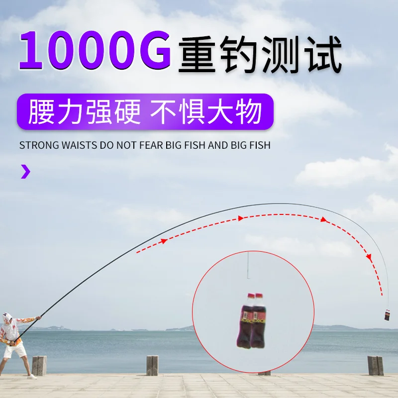 Caña de pescar telescópica de alto carbono, caña de pescar de secciones largas, ultraligera, 9M-15M - imagen 5