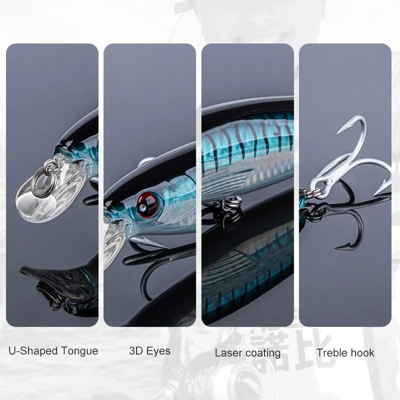 NOEBY Wobblers Minnow Señuelos de Pesca 140mm 39g cebos duros artificiales flotantes para Lucio Casting señuelo de pesca Trolling - imagen 5