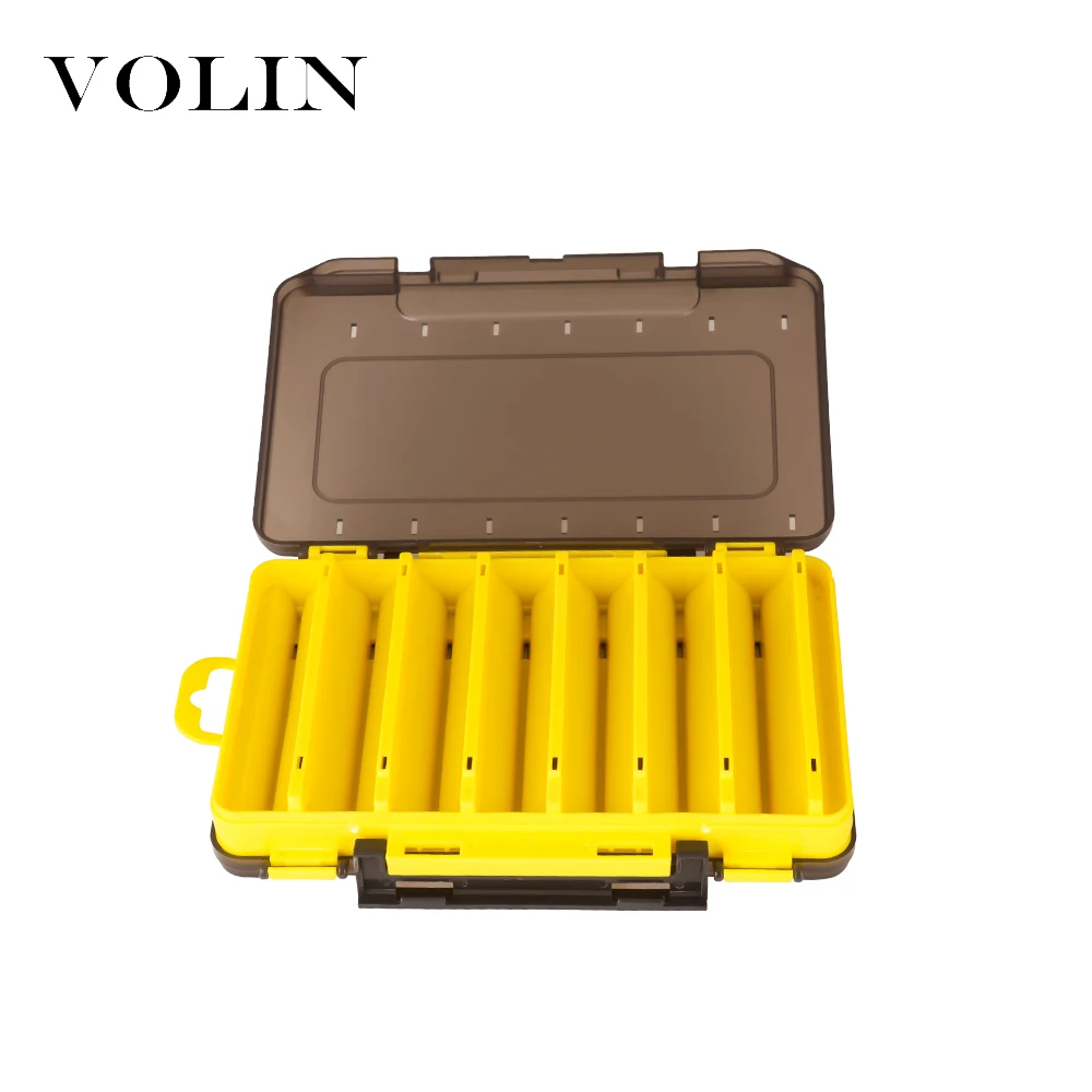 VOLIN-caja de señuelos de pesca, organizador de cajas de aparejos de pesca de doble cara, 14 compartimentos, novedad - imagen 3