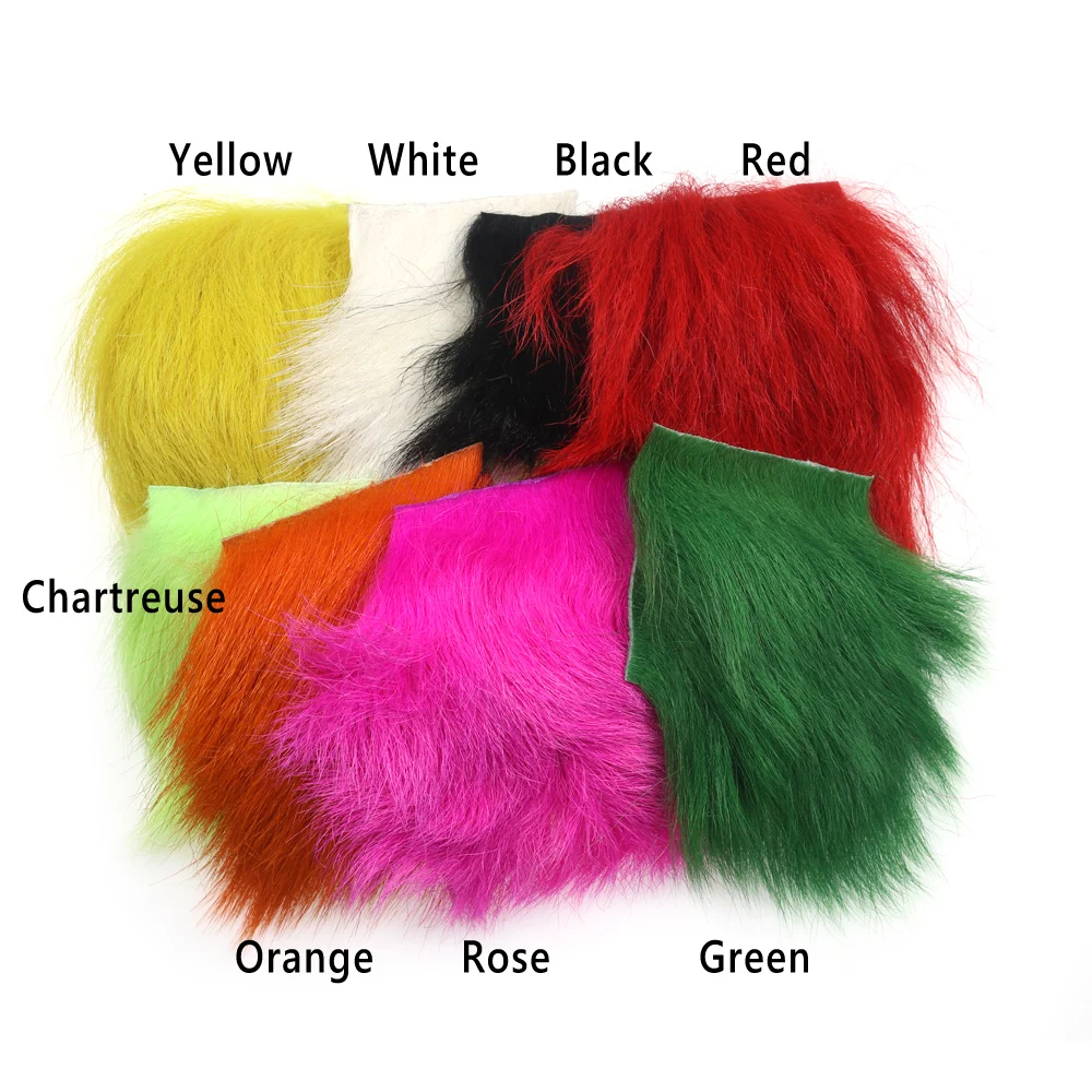 Bimoo-Parche de pelo de oveja de cabra Natural, Material de piel para atar moscas secas, serpentinas de plantilla, Señuelos de Pesca de trucha, 1 unidad, 6cm X 6cm - imagen 4