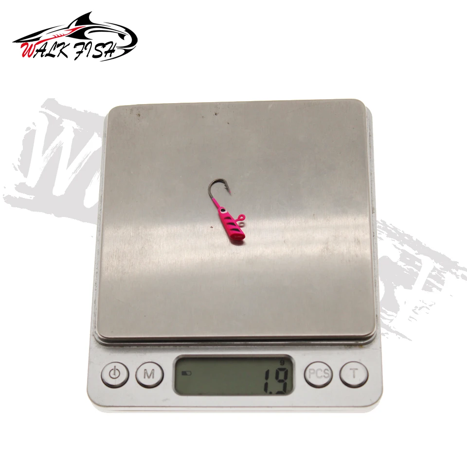WALK FISH-señuelo de pesca de 5 piezas 28mm/1,9g, de 5 colores anzuelo de pesca, gusano, cebo de Metal, conjunto de plantilla de hielo, Mini plomo de invierno - imagen 4