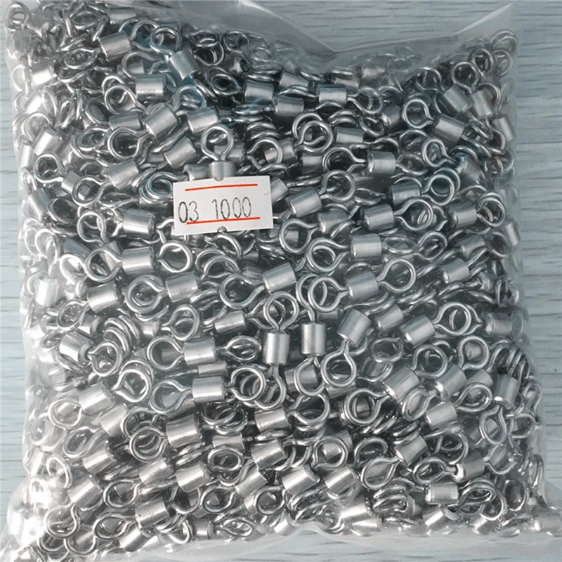 Conector giratorio de rodamiento blanco y plateado, anzuelo de cebo, accesorios de aparejos de Pesca de cobre, venta al por mayor
