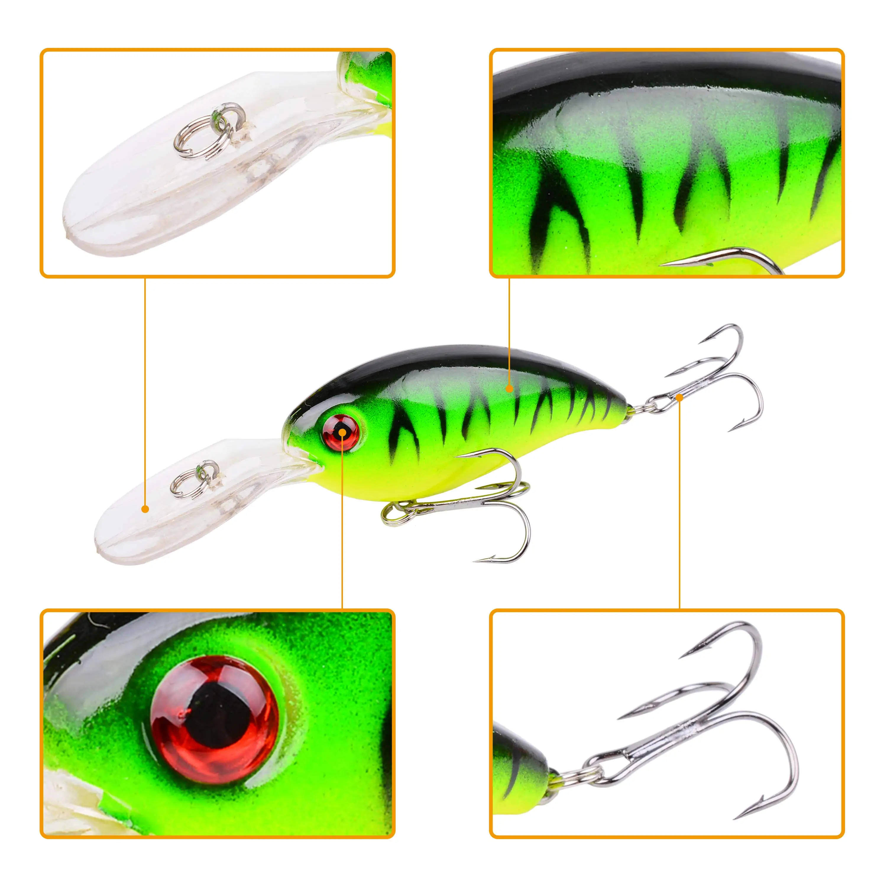 Señuelo de pesca con manivela de 10 piezas y 14g, Wobblers, señuelo de pesca Artificial, cebo duro, Swimbait, Mini Crankbaits, aparejos de pesca - imagen 5