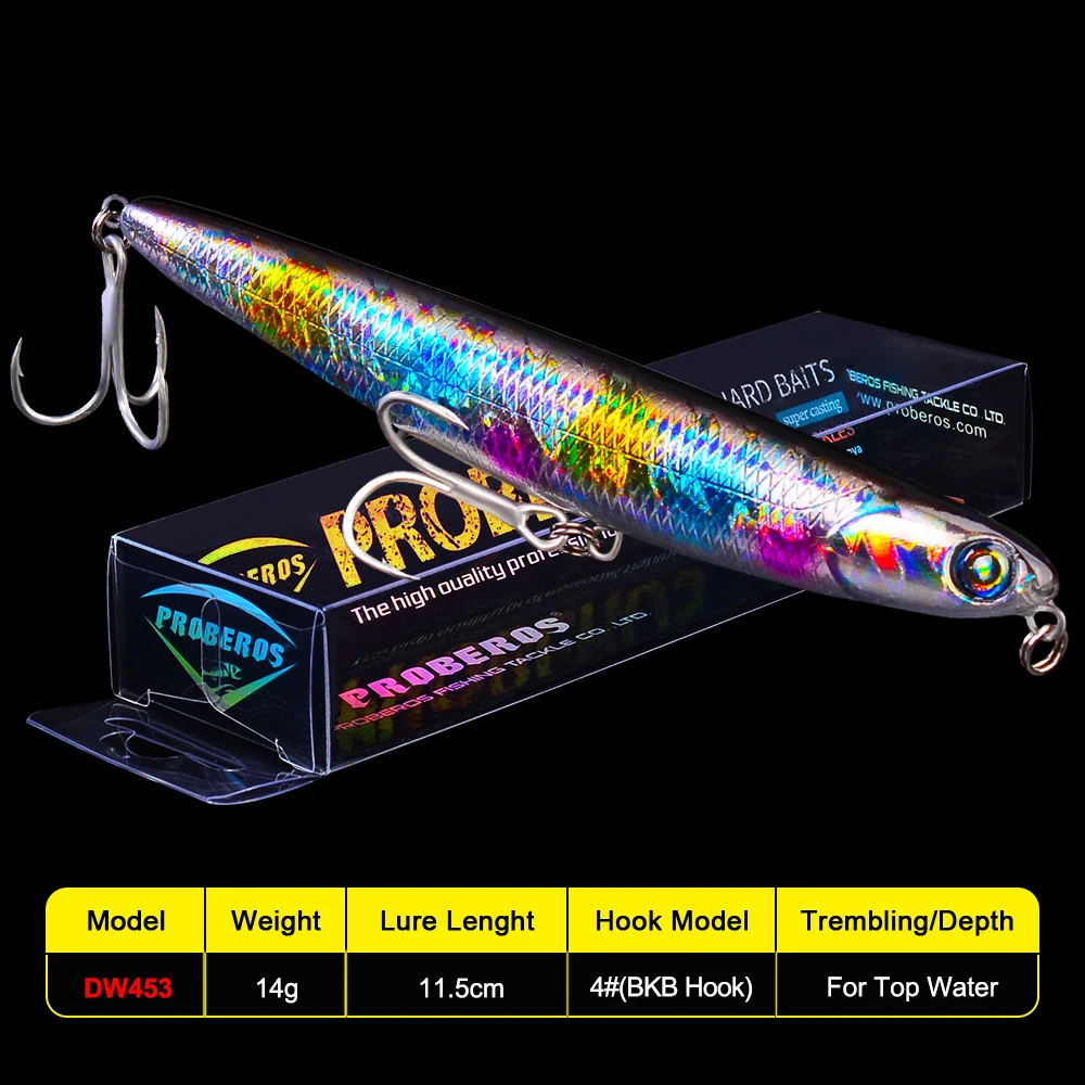 PROBEROS-Señuelos de Pesca de 11,5 cm-13,5g, cebo tipo lápiz que se hunde, Wobbler duro, sin labios, Swimbait de fundición larga, Isca Bass, 1 ud. - imagen 2