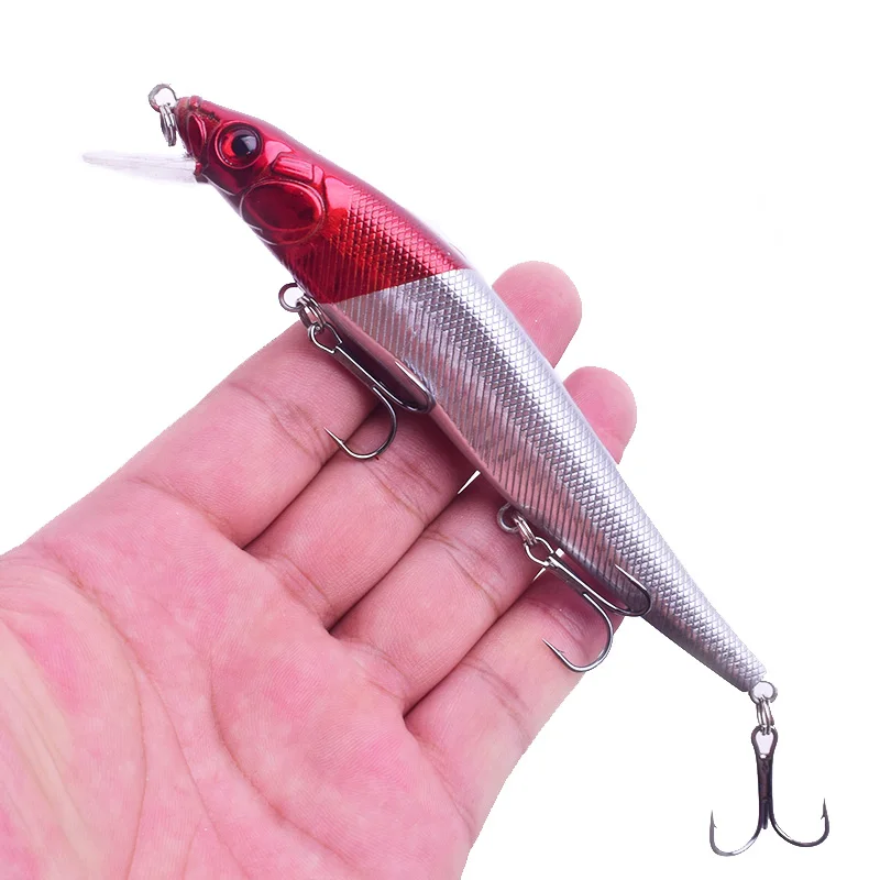 Señuelo de pesca Topwater Wobblers, cebo duro Minnow, 3 ganchos de pesca 3D ojos Crankbait, aparejos de pesca flotantes, 1 pieza, 13,5 cm, 22,5g - imagen 5