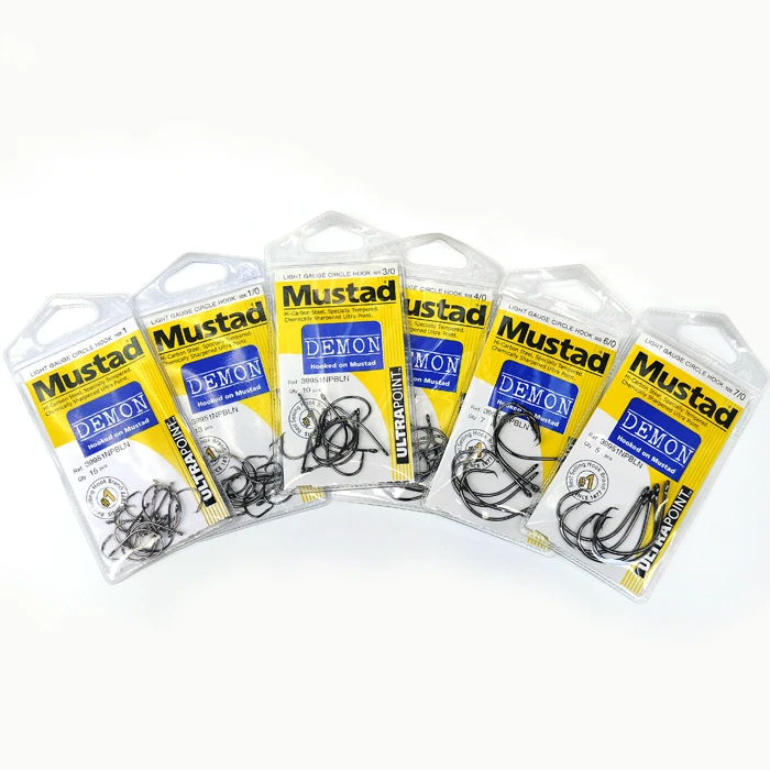MUSTAD-Anzuelos de Pesca afilados, Anzuelos de Pesca de acero al carbono, resistentes al óxido, 1 paquete, 39951 # - imagen 5