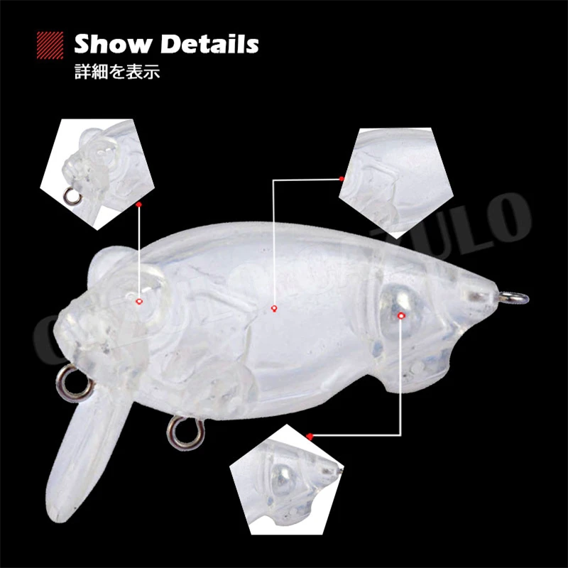 Señuelo de Pesca en blanco sin pintar Isca Artificial, accesorios de Pesca de invierno, 5,5g, 52mm, flotante, ABS, Wobblers, carpa, Leurre - imagen 4