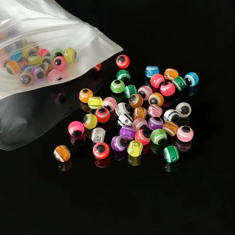 Cuentas de pesca de ojo de pez, 50 piezas, 4/6/8mm, colores mezclados, impuestos de aparejos de pesca, Kit de bricolaje, cuentas acrílicas de pesca de lubina, accesorios de aparejos de pesca - imagen 4