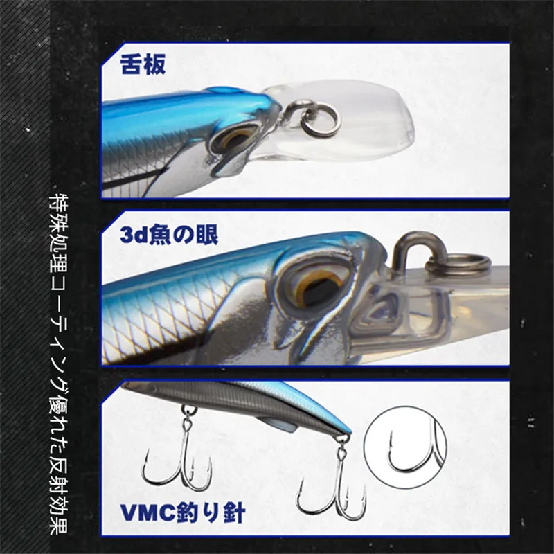 Señuelo de Pesca D1 Heavy Sinking Minnow 92mm/49g 110mm/60g, Crankbait Wobblers, Señuelo Artificial Duro para Pesca de Trucha - imagen 3