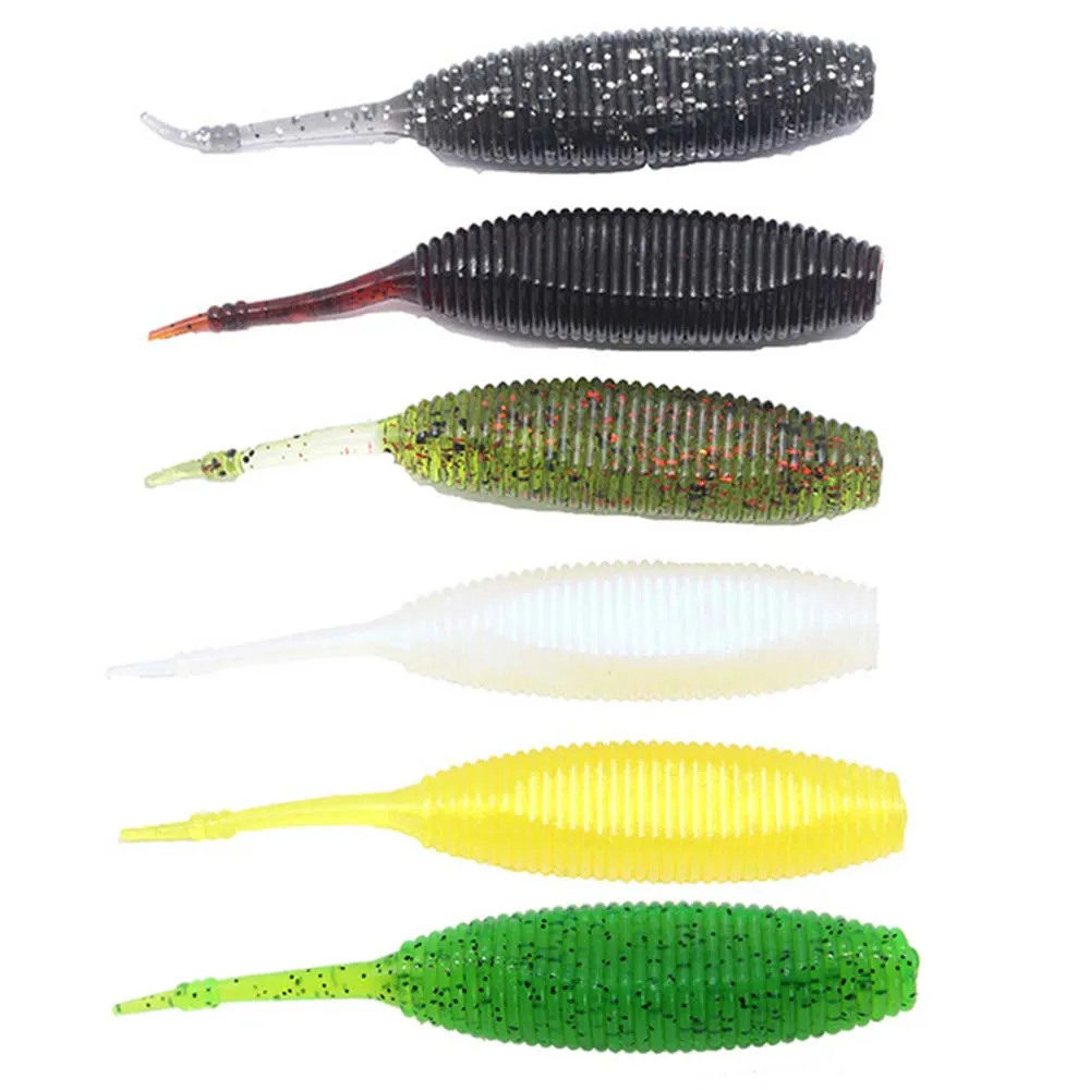 Señuelo suave de pesca flotante/hundible, cebo Artificial, olor a pez, Pupa, sábalo volador, de silicona, Wobblers Swimbait isca Worm, 2 uds. - imagen 2