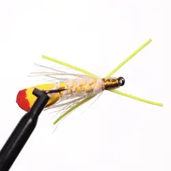 Bimoo Moscas Secas Trucha Yellow Hopper Madam X Dry Fly Tamaño #10