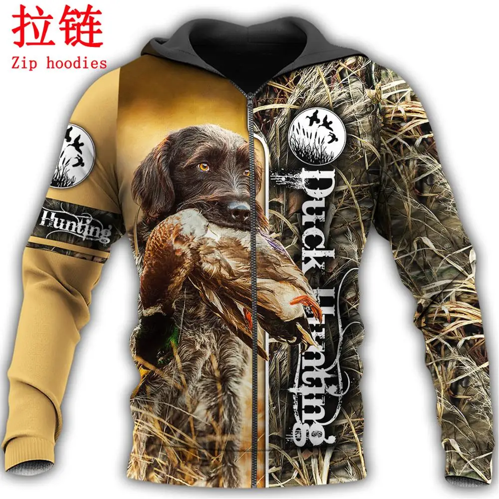 2025 moda hombres Sudadera con capucha animal pato caza 3D impreso Harajuku sudadera Unisex Casual pulóver sudaderas con capucha sudadera hombre KJ087 - imagen 3