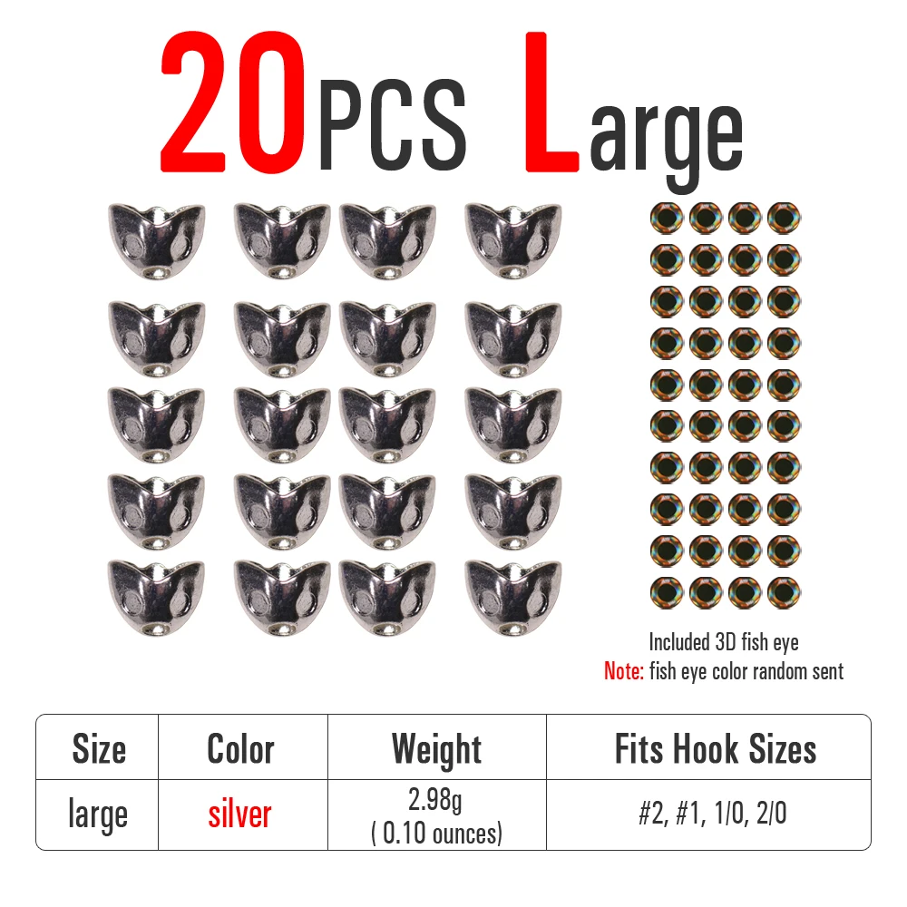 20pcs Large Silver