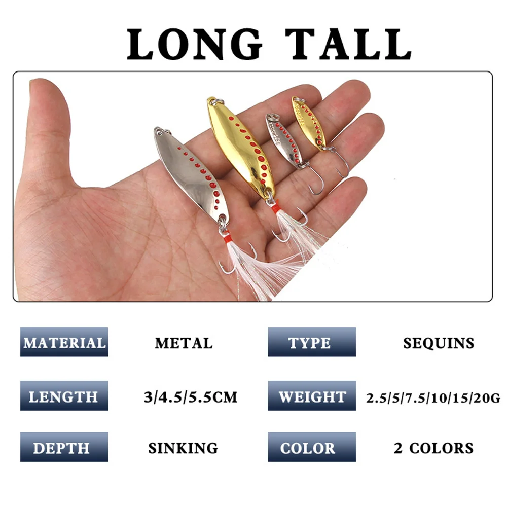 1 Uds cuchara giratoria de Metal señuelo de pesca de trucha cebo duro lentejuelas ruido Paillette cebo Artificial pequeños lentejuelas duras Spinner de plumas - imagen 2