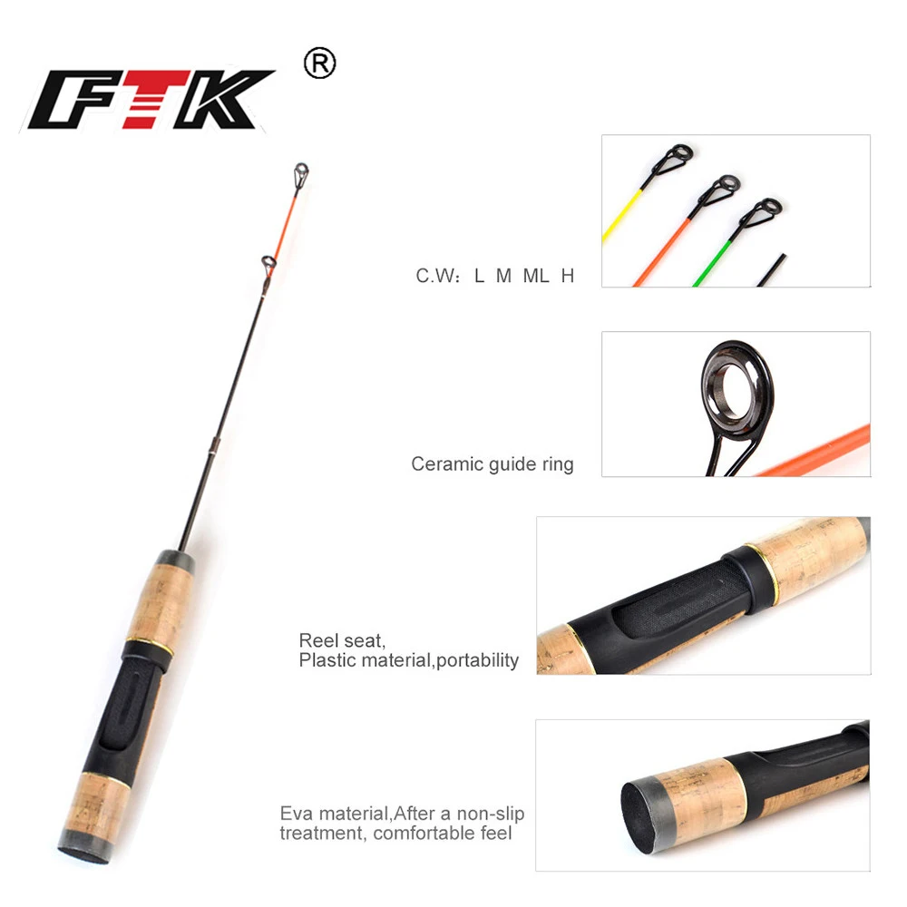 FTK-caña de pescar giratoria para invierno, herramienta portátil para exteriores, 24,5 CM, C.W H/ML/M/l - imagen 2