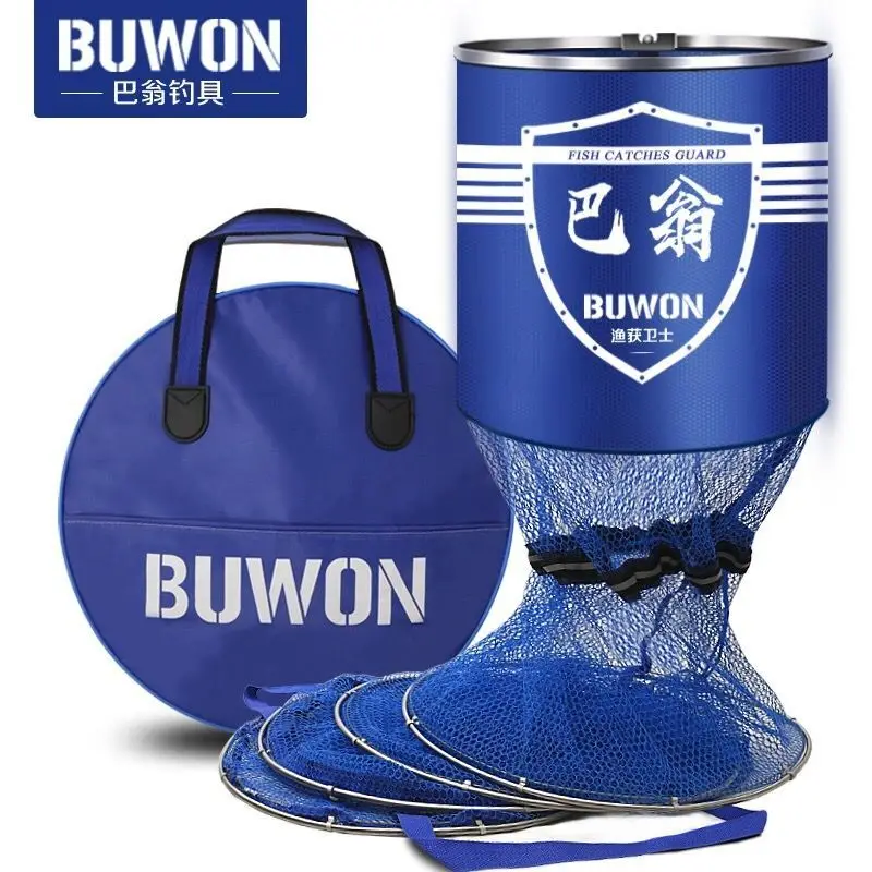 Red de pesca plegable de secado rápido, trampa para peces pegada, cesta de jaula de pesca viva, redes de inmersión, herramienta de pesca de carpa de Camarón, 1,5 M/2M/2,5 M/3M