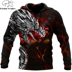 Sudadera con Capucha Dragón Lava 3D – Cremallera Unisex Streetwear