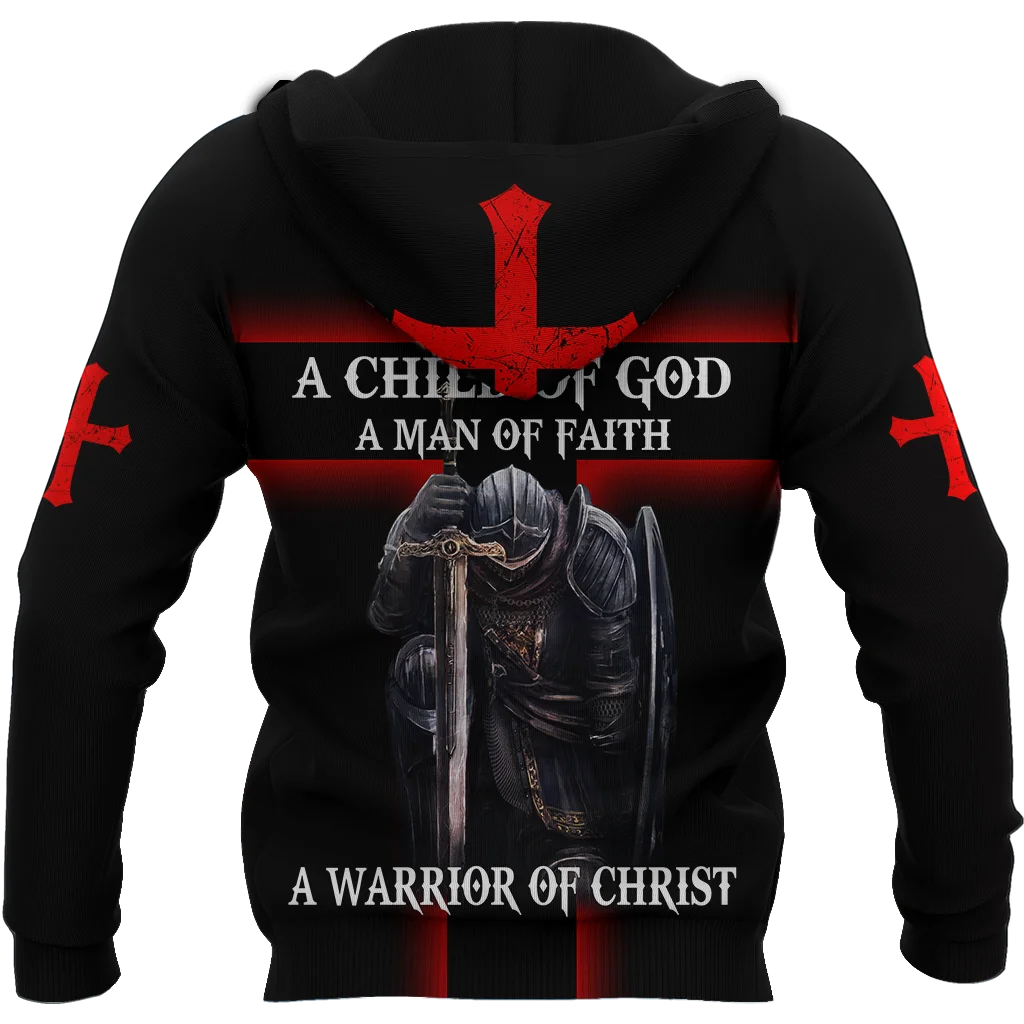 Knights Templar Jesus 3D All Over Printed Mens Autumn Hoodie Sweatshirt Unisex Streetwear Casual Zip Jacket Pullover KJ641 - imagen 2