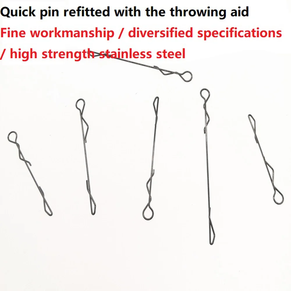 Pin giratorio rápido de ayuda para lanzar, pasador de reacondicionamiento de Luya de acero inoxidable sin daños en el sedal, accesorios de aparejos de pesca, 30 unidades por lote - imagen 5