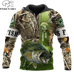 Bass Fishing-Sudadera con capucha 3D completamente estampada para hombre, ropa de calle Harajuku, sudaderas con capucha de otoño, chaqueta informal Unisex, chándales KJ0109