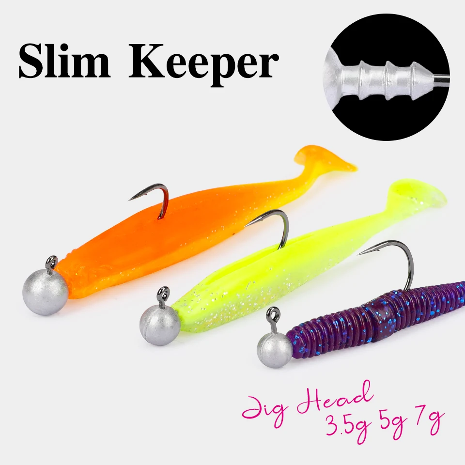 TSURINOYA-anzuelos de cabeza plomada, aparejo de pesca con señuelo suave de 3,5g, 5,0g y 7,0g, accesorios de pesca con plomo - imagen 4