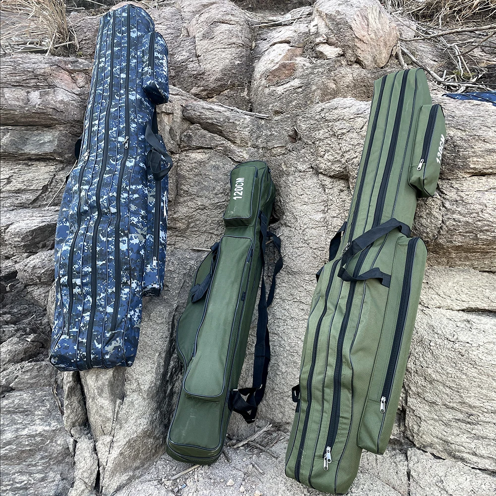 Bolsa de pesca plegable de tela Oxford, bolsa de almacenamiento para caña de pescar, carrete, equipo de pesca, estuche de transporte de viaje, 110/ 120 / 130 / 150cm - imagen 2