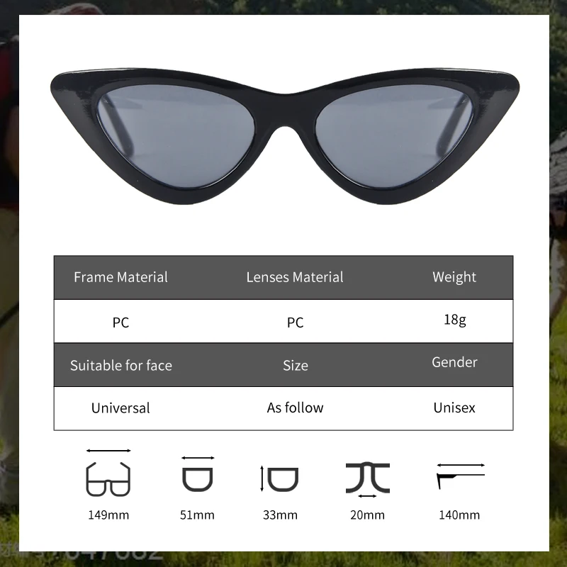 Gafas De Sol UV400 para mujer, lentes De pesca polarizadas, negras, Sexy, Ojo De gato pequeño - imagen 2