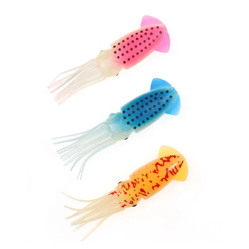 ICERIO-señuelo de calamar de goma suave, cebo de pulpo suave luminoso para pesca en agua salada, Señuelos de Pesca Jigging de goma, 5 piezas - imagen 5