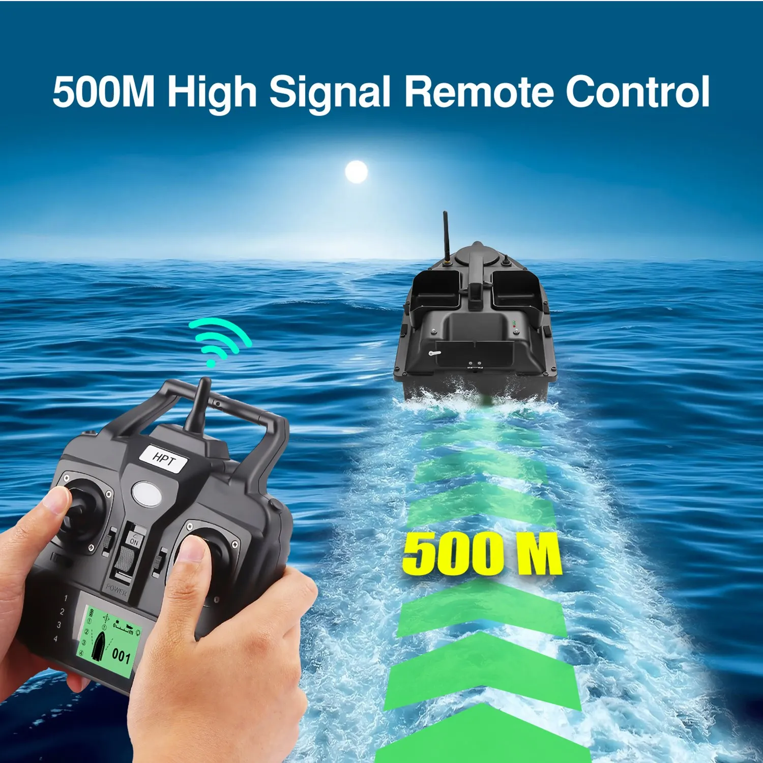 Barco de cebo de pesca con GPS, con 3 contenedores de cebo, Sensor Sonar inalámbrico, buscador de peces, Control remoto, señuelo, lancha rápida para pesca de carpa - imagen 3