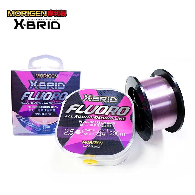 MORIGEN-líneas de fluorocarbono X-BRID, aparejos de Pesca de fibra de carbono para agua de mar, 0.212-0.384mm, 6.6LB-20LB, hechos en Japón - imagen 3