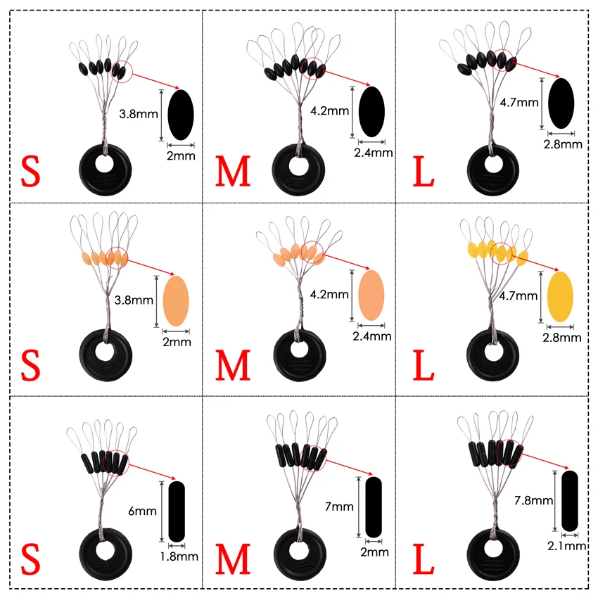 Juego de bolas espaciales de goma de alta calidad para carpa marina, accesorios de pesca con mosca, cebo giratorio, herramienta deportiva para carpa, 60 piezas, 10 grupos - imagen 3