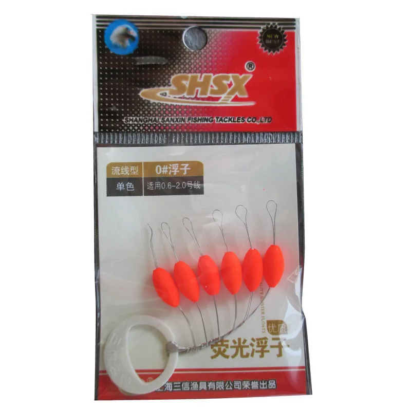 Flotador de pesca ovalado fluorescente de alta calidad, bolas flotantes Rojas/amarillas/mezcladas, pesca nocturna, J263, 5 paquetes por lote - imagen 4