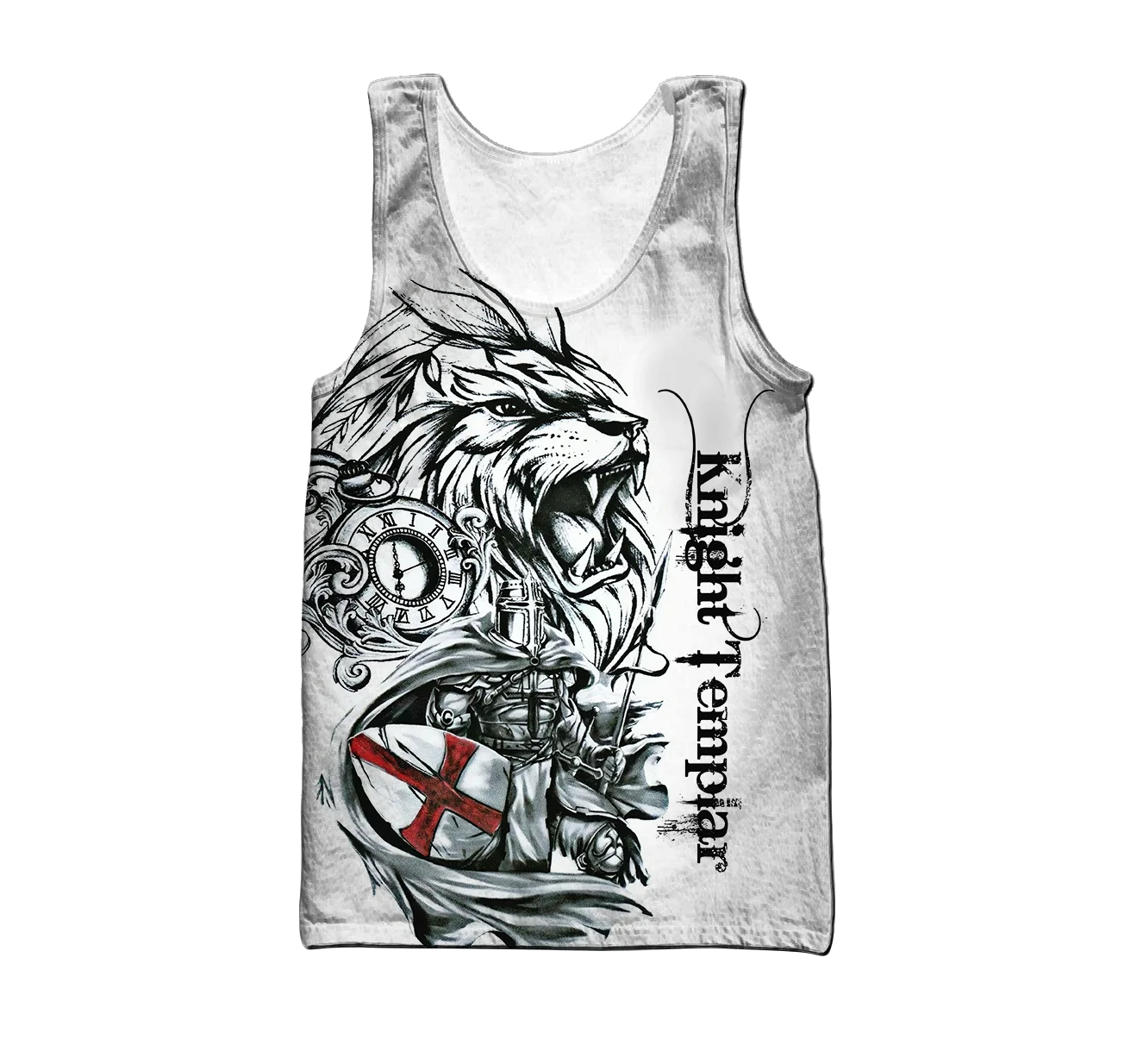 Brave Knight Templar-Chaleco con estampado 3D para hombre, camiseta sin mangas a la moda Harajuku, ropa de calle de verano, camiseta sin mangas Unisex BX005 - imagen 3