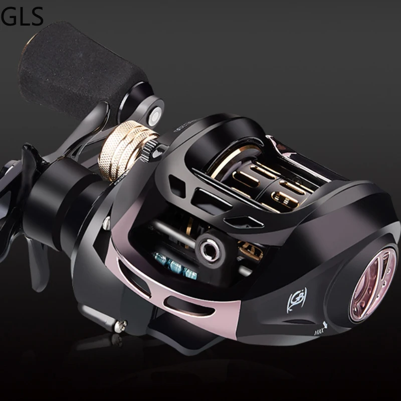 Carrete de Metal completo para Baitcasting, accesorio de 5kg de arrastre máximo 6 + 1BB, relación de engranaje 6,5: 1, cubierta lateral mecánica, carrete de pesca para mano izquierda y derecha - imagen 4