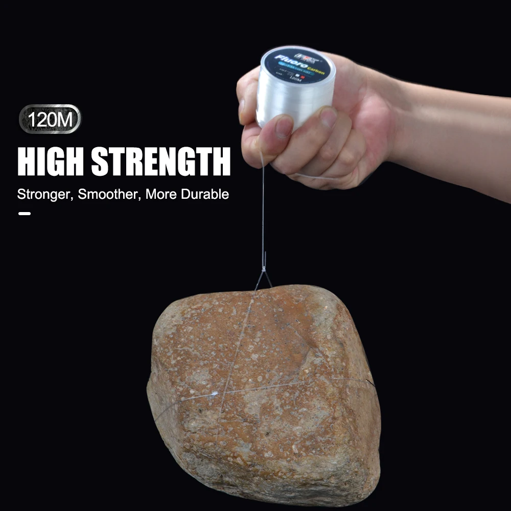 FTK-sedal de pesca de fluorocarbono de 120m, línea de revestimiento de fibra de carbono japonesa de 0,2mm-0,6mm, 7,15LB-45LB, accesorios de pesca súper fuertes - imagen 5