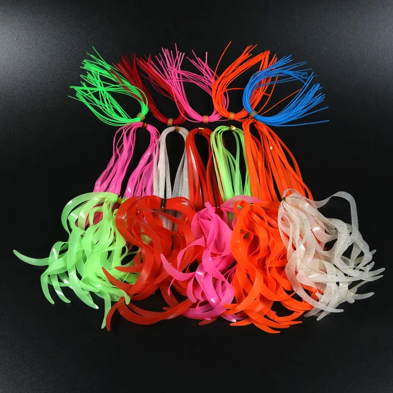 Faldas de silicona de varios colores, señuelos de plantilla de goma, faldas de calamar, Material de atado de pesca con mosca, 50 unidades - imagen 2