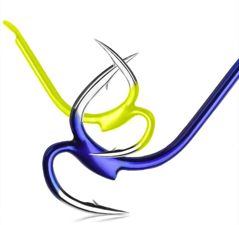 Anzuelo de pesca de lucha afilado con púas, de acero de alto carbono, con dos puntas de resistencia, equipo de pesca de mar, doble gancho, A252, 10 unidades por lote - imagen 4