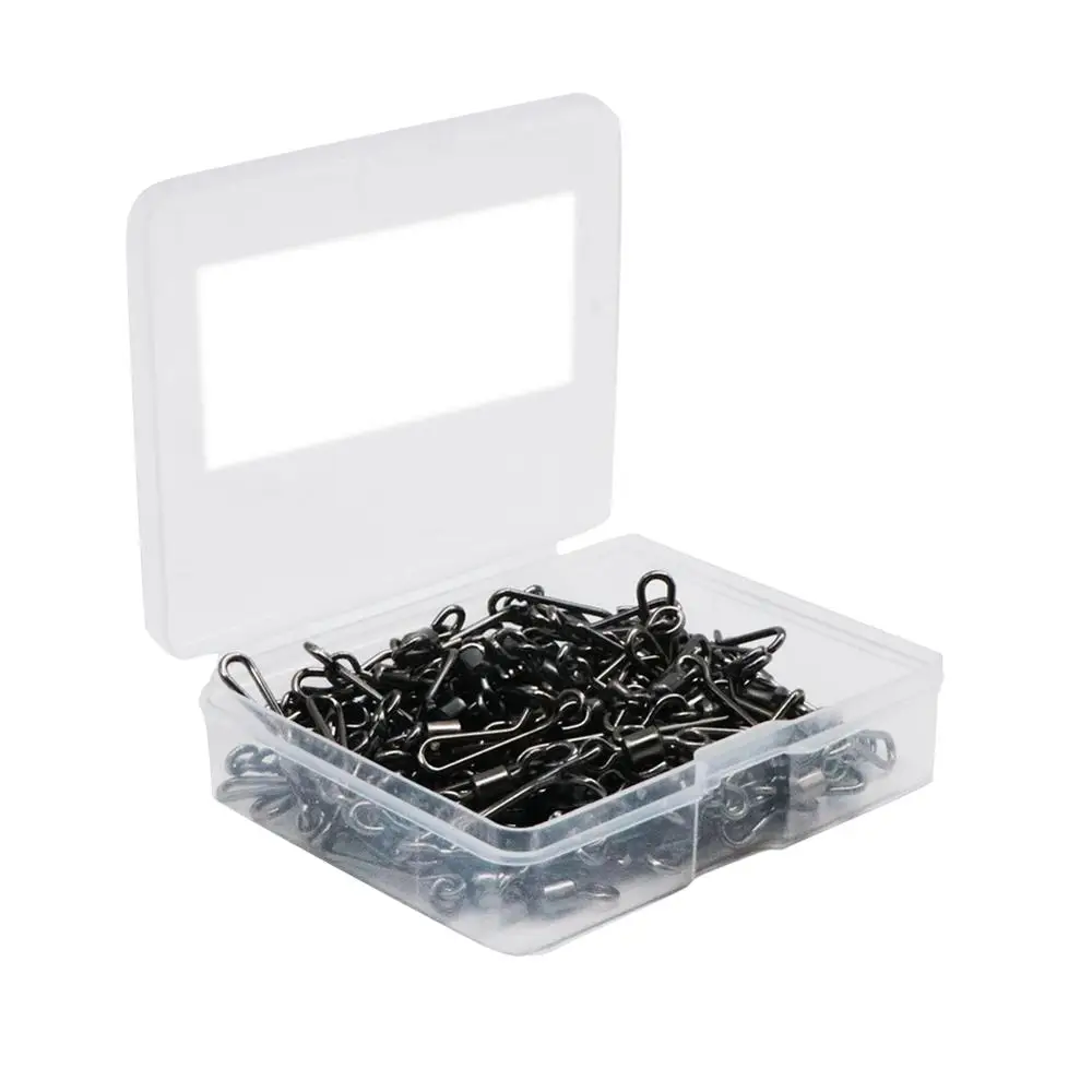 Conector giratorio de pesca, Pin de enclavamiento para señuelo de anzuelo, accesorios de pesca de carpa, 50-100 unids/lote por caja, 4-12 # - imagen 4
