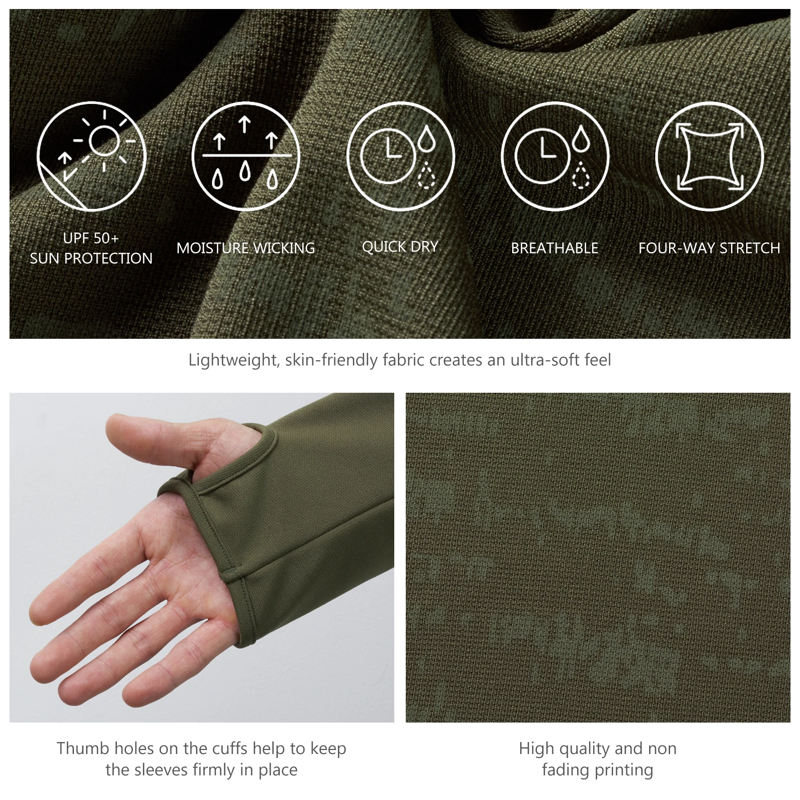 Lightbare-Camisa de manga larga con bolsillo para hombre, camisa ligera de rendimiento UPF 50 +, informal, para senderismo, pesca al aire libre - imagen 5