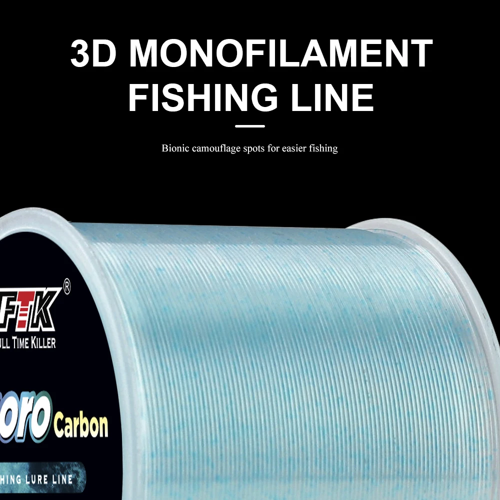 FTK-sedal de pesca de fluorocarbono, 120m, moteado Invisible, 0,2mm-0,6mm, 7,15LB-45LB, línea de revestimiento de fibra de carbono que se hunde, líder Japón - imagen 5