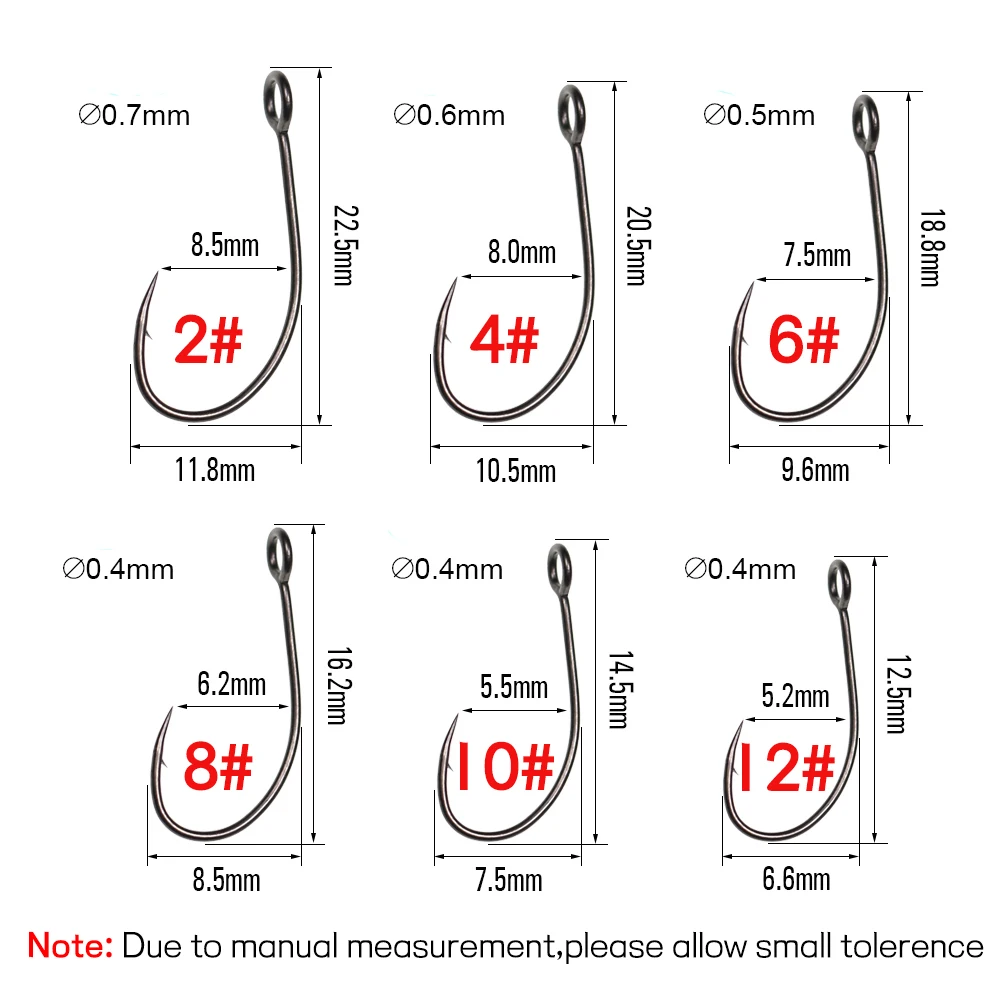 Bimoo 30 Uds. Anzuelos de pescado de ojo grande de níquel negro, anzuelo individual de acero rico en carbono, anzuelos de atado para pesca con mosca, señuelo tipo cuchara Minin, anzuelos de púas - imagen 3