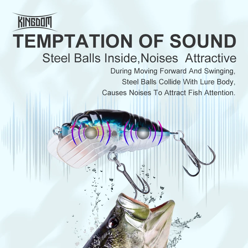 Kingdom Topwater-señuelo de pesca de Cicada flotante, cebo duro, oscilación de insectos biónicos, Wobbler, 40mm, 55mm - imagen 4