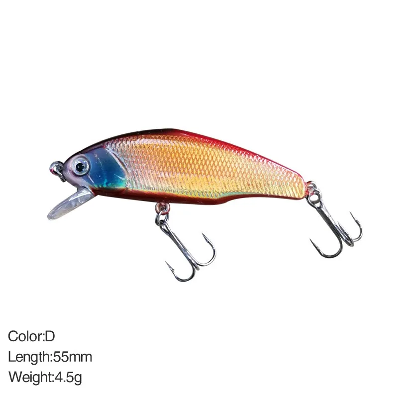 Señuelo de Pesca Minnow Wobbler, cebo japonés Jerkbait, perca, Mini señuelos de hundimiento, cebo Artificial duro, 55mm/4,5g - imagen 5