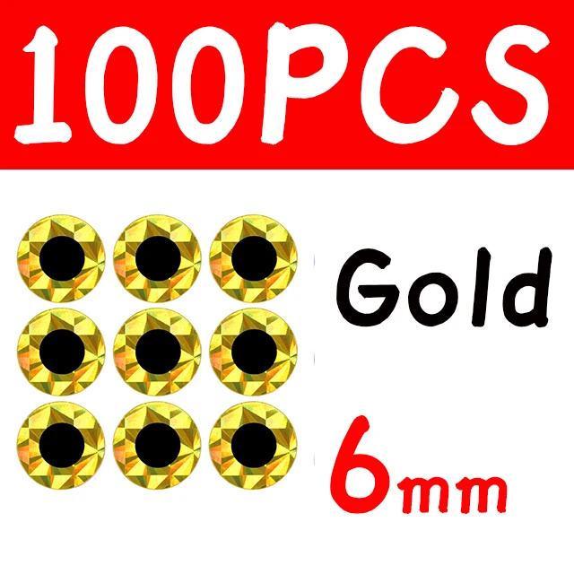 100pcs 6mm Gold