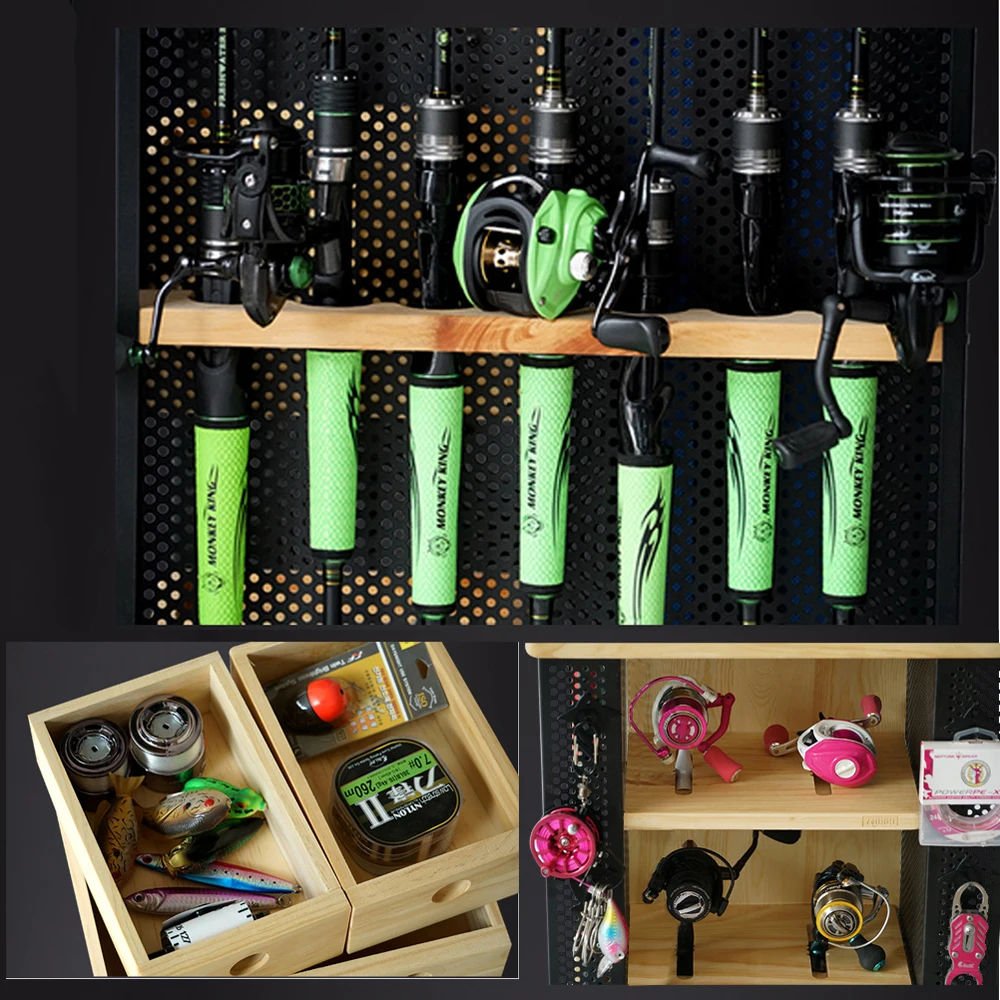 Cañas de pescar giratorias de 360 grados, estante de exhibición, carrete de pesca de mar, accesorios de señuelo, soporte de almacenamiento, organizador de poste de pesca - imagen 4