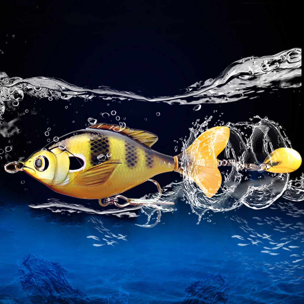 CCLTBA-señuelo giratorio de cola Popper, 9,5 cm, 16,9g, Señuelos de Pesca Topwater Wobble, aparejos de pesca de lubina - imagen 3