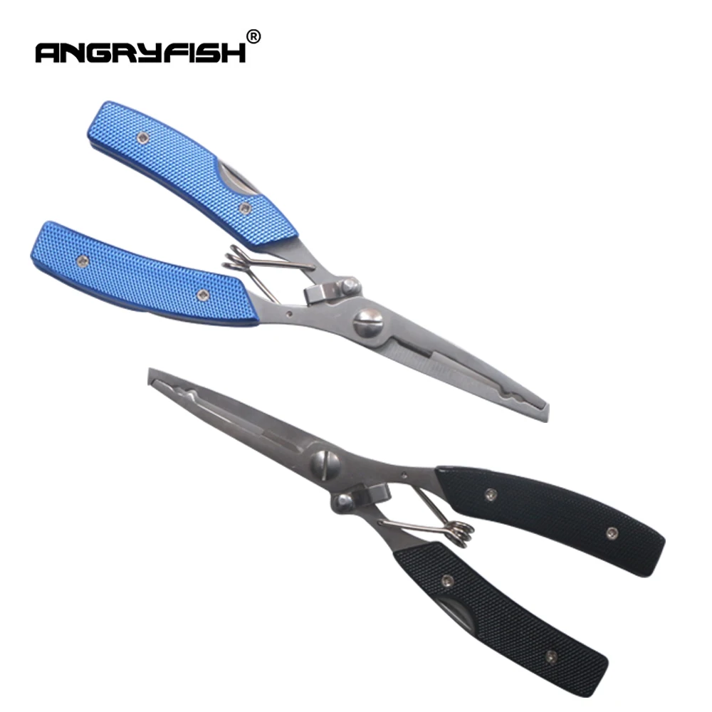 ANGRYFISH-Herramientas de pesca manuales de aluminio, línea de corte, gancho, señuelo, tijeras de cebo, alicate de pesca L4 azul, gran oferta - imagen 2