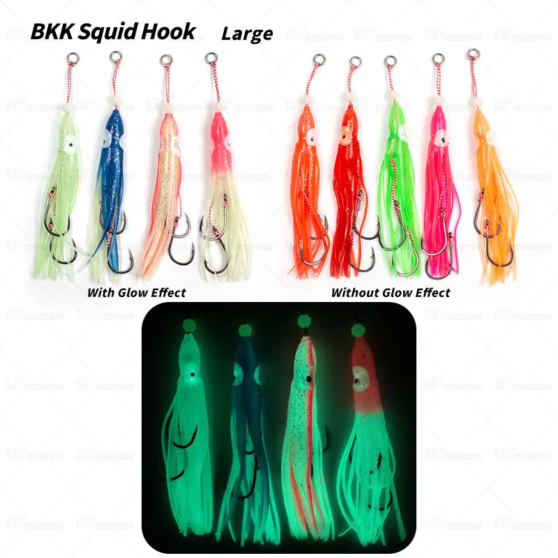 OBSESSION Inchiku-señuelo de calamar de Metal, anzuelo de faldas BKK de cabeza lenta, 40g-200g, cebo duro giratorio para pesca en agua salada - imagen 4